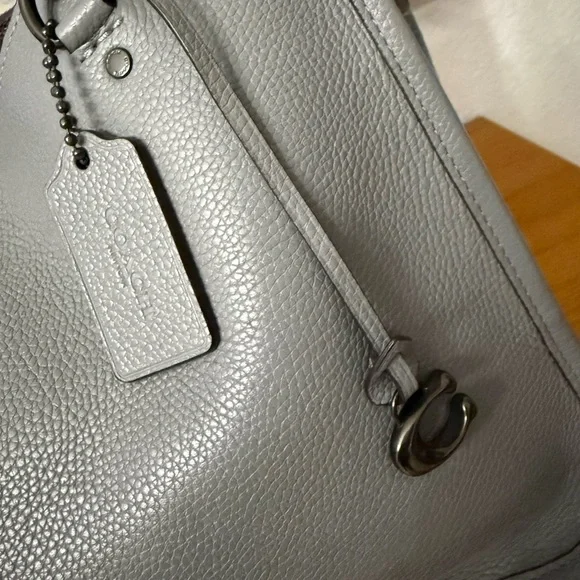 Coach Tyler Grey Carryall Pebble Leather Tote Bag - Picture 3 of 7